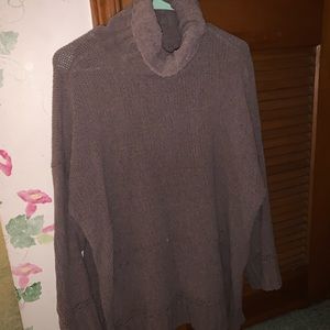 Aerie turtleneck sweater brown cream tan M Fall